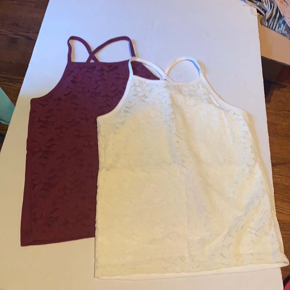 2 Abercrombie Kids Lace Lined Tank Tops - 2 for $12